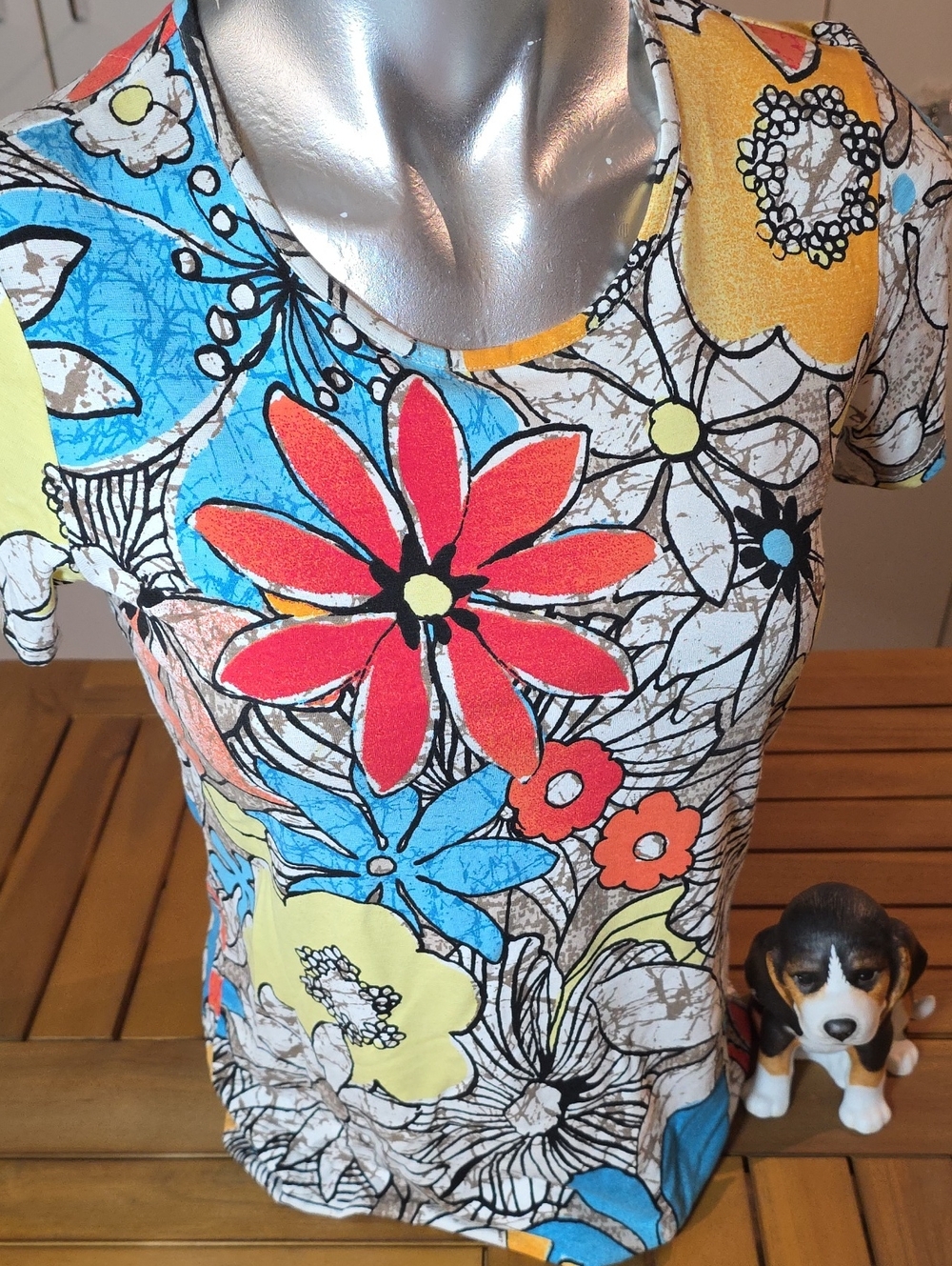 Chico's Multi-Color Floral Print Top